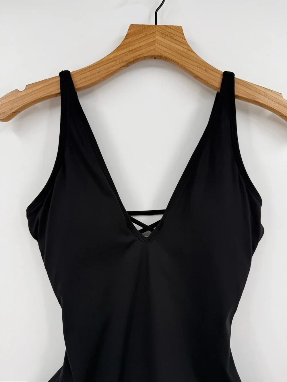 TA3 Black Plungey One Piece Swimsuit Size S Regular Long